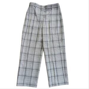Theory High Waisted Straight Business Casual Houndstooth MetroPlaid Dress Pants